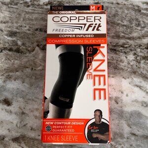 NIB Copper Fit Freedom Copper Infused Compression Knee Sleeve - Black, Medium